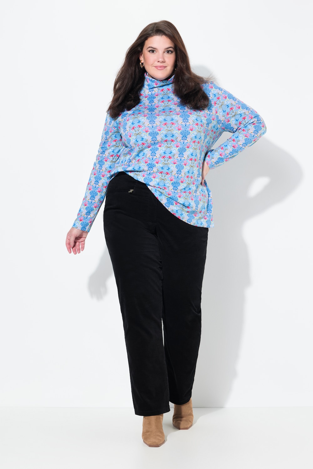 Große Größen Samthose Mony, Damen, schwarz, Größe: 54, Baumwolle, Ulla Popken von Von Landen