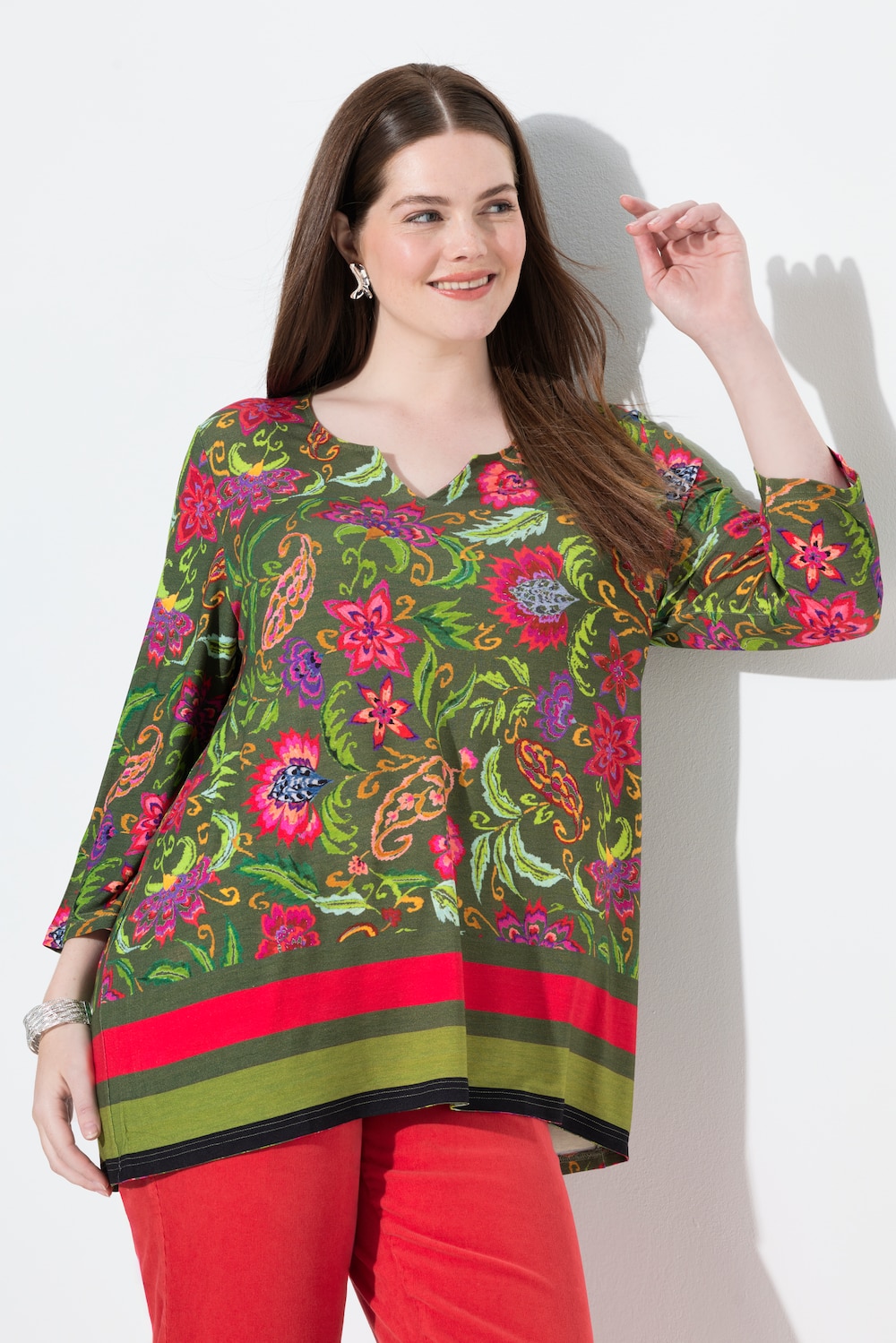 Große Größen Shirt, Damen, grün, Größe: 42/44, Viskose, Ulla Popken von Von Landen