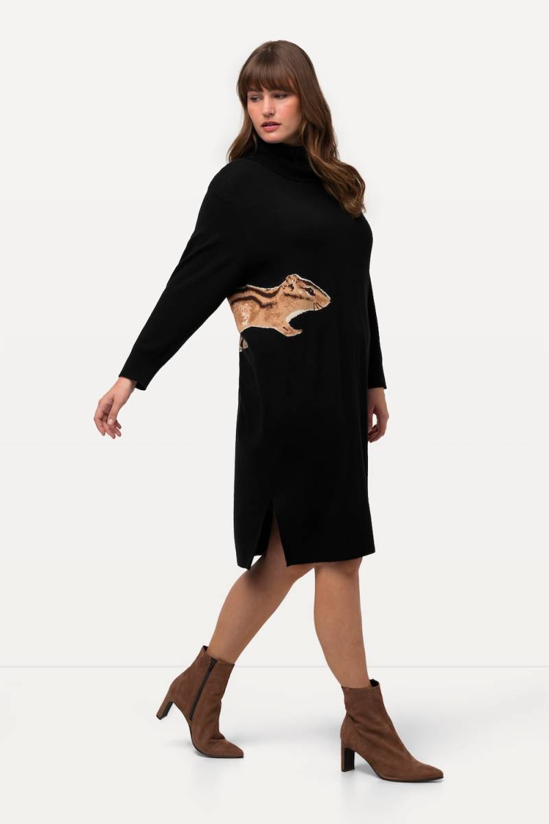 Große Größen Strickkleid, Damen, schwarz, Größe: 50/52, Synthetische Fasern, Ulla Popken von Von Landen