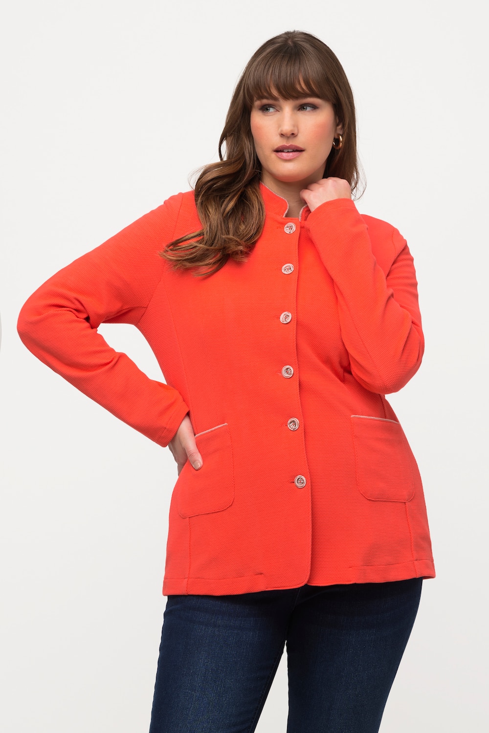 Große Größen Sweat-Janker, Damen, orange, Größe: 60, Baumwolle/Polyester, Ulla Popken von Von Landen