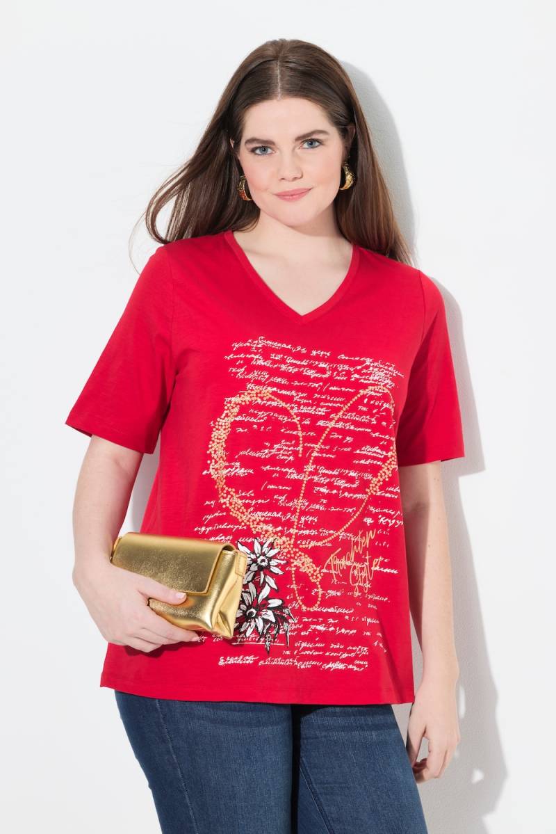 Große Größen T-Shirt, Damen, rot, Größe: 50/52, Baumwolle, Ulla Popken von Von Landen