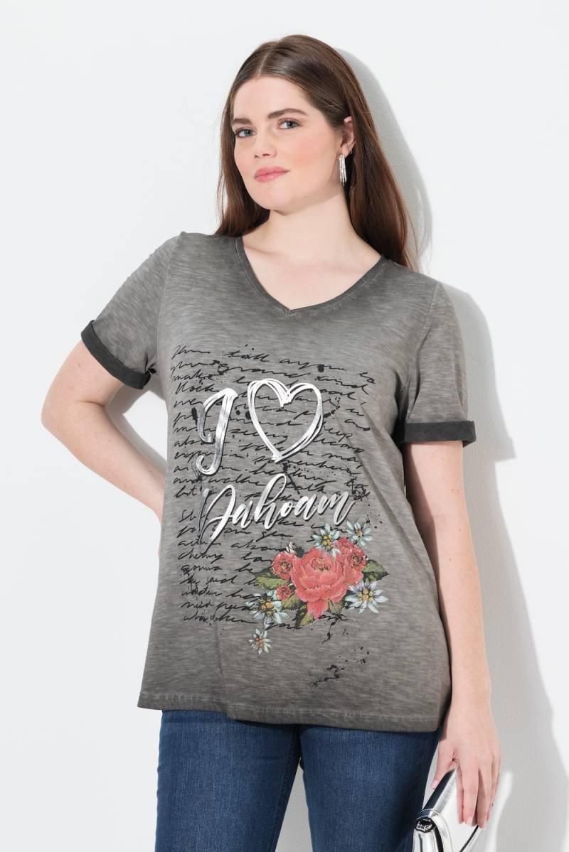 Große Größen T-Shirt, Damen, schwarz, Größe: 50/52, Baumwolle, Ulla Popken von Von Landen