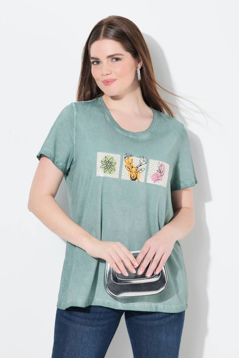 Große Größen T-Shirt, Damen, türkis, Größe: 42/44, Baumwolle, Ulla Popken von Von Landen