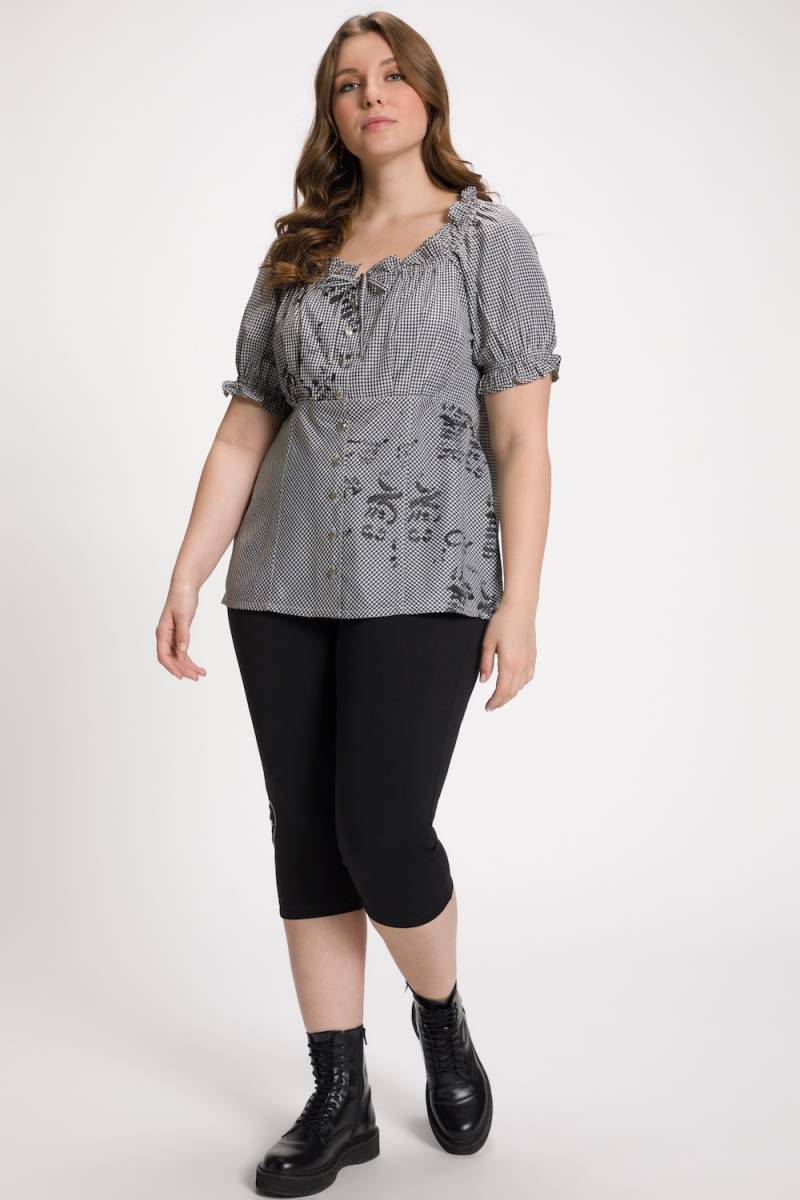 Große Größen Trachten-Carmenbluse, Damen, schwarz, Größe: 50, Polyester, Ulla Popken Große Größen Trachten-Carmenbluse, Damen, schwarz, Größe: 50, Polyester, Ulla Popken von Von Landen