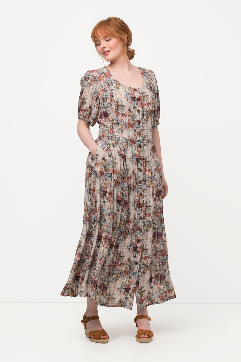 Große Größen Trachtenkleid, Damen, lila, Größe: 54, Viskose/Leinen, Ulla Popken von Von Landen