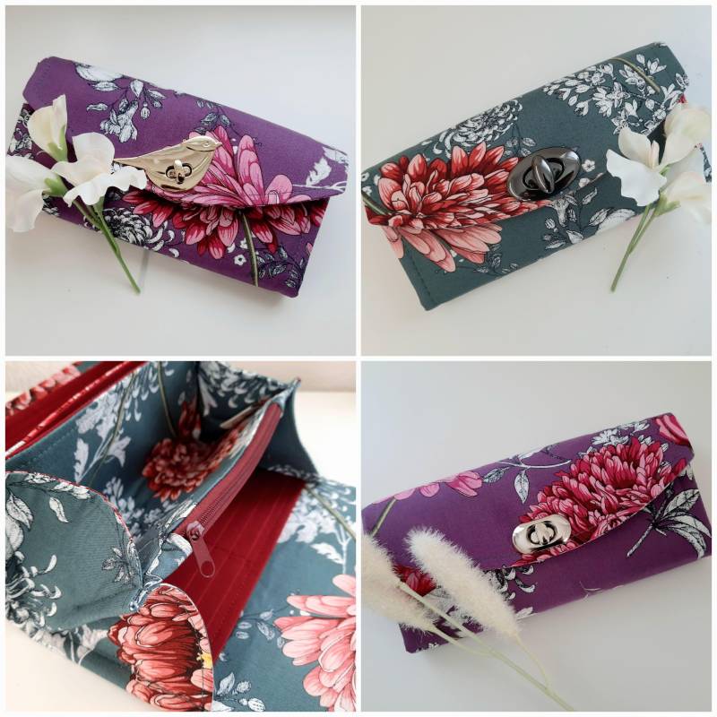 Geldbörse Portemonnaie Crysantheme Floral Farbwahl Geldbeutel Große Brieftasche Geldgeschenk Geburtstagsgeschenk Frau Anfertigung von VonDerNaehDreschern
