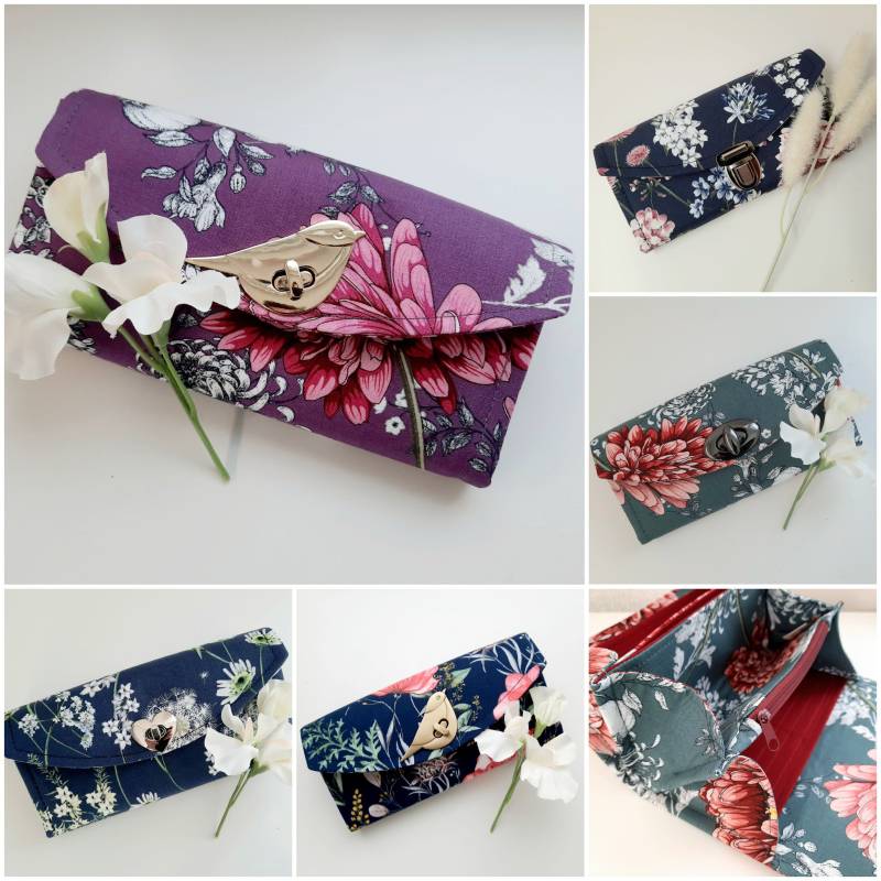 Geldbörse Portemonnaie Damen Geldbeutel Brieftasche Geldgeschenk Geschenk Frau Anfertigung Sommerblumen Blumenwiese Wildblumen von VonDerNaehDreschern