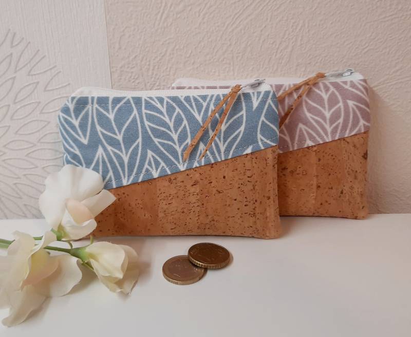 Geldbörse Portemonnaie Kleiner Geldbeutel Damen Weihnachtsgeschenk Geburtstagsgeschenk Frau Pflastertasche Anfertigung Zarte Blätter von VonDerNaehDreschern