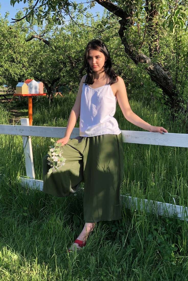 Plissee Culottes Weites Bein Hose Leichte Baumwolle Frau Fallschirm Boho Plissee Culottes Weites Bein Hose Leichte Baumwolle Frau Fallschirm Boho von VonaDmytras