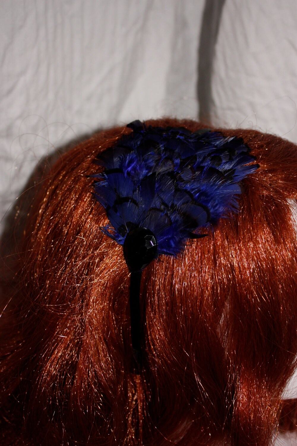 Black & Blue Gefiederten Stirnband Black & Blue Gefiederten Stirnband von VonderRehdesigns