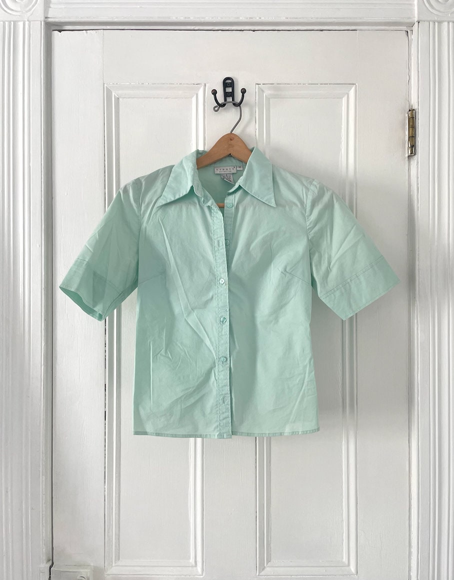 Mintgrüne Crop-Bluse - Vintage 90S S von VonlenskaVintage