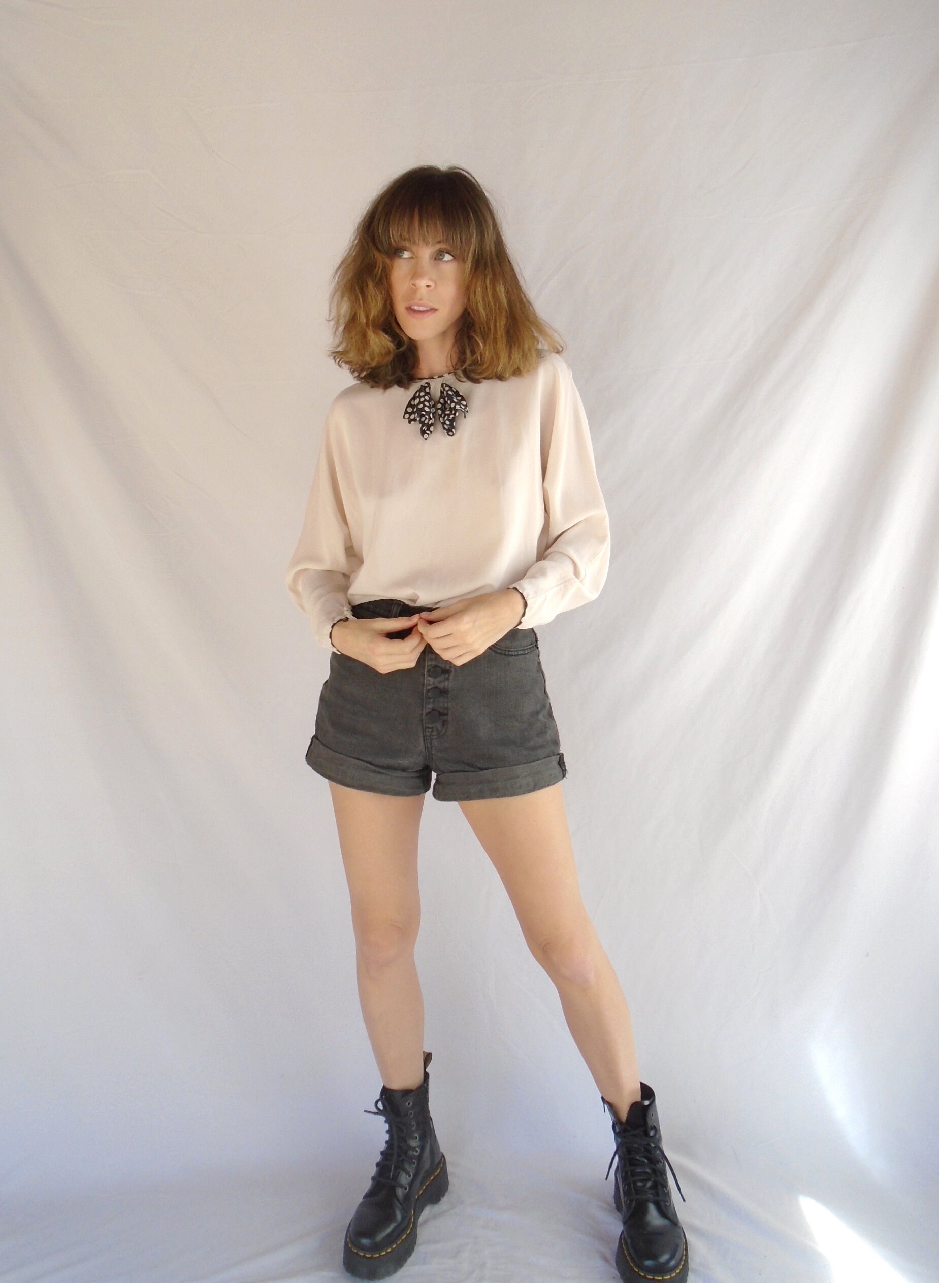 Seidenfliege Dolman Ärmelbluse - Vintage 80Er S von VonlenskaVintage