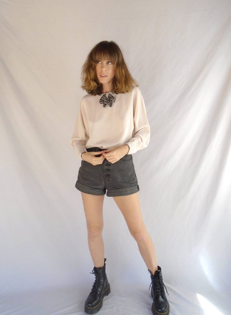 Seidenfliege Dolman Ärmelbluse - Vintage 80Er S von VonlenskaVintage