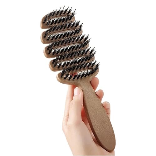 Vonmerie Wildschweinborsten -Naturhaarbürste Damen, Sleek Bürste Haare, Haarbürste Naturborsten, Boar Bristle Brush, Haarbürsten,Holzgriff Hair Brush –Braun Vonmerie Wildschweinborsten -Naturhaarbürste Damen, Sleek Bürste Haare, Haarbürste Naturborsten, Boar Bristle Brush, Haarbürsten,Holzgriff Hair Brush –Braun von Vonmerie