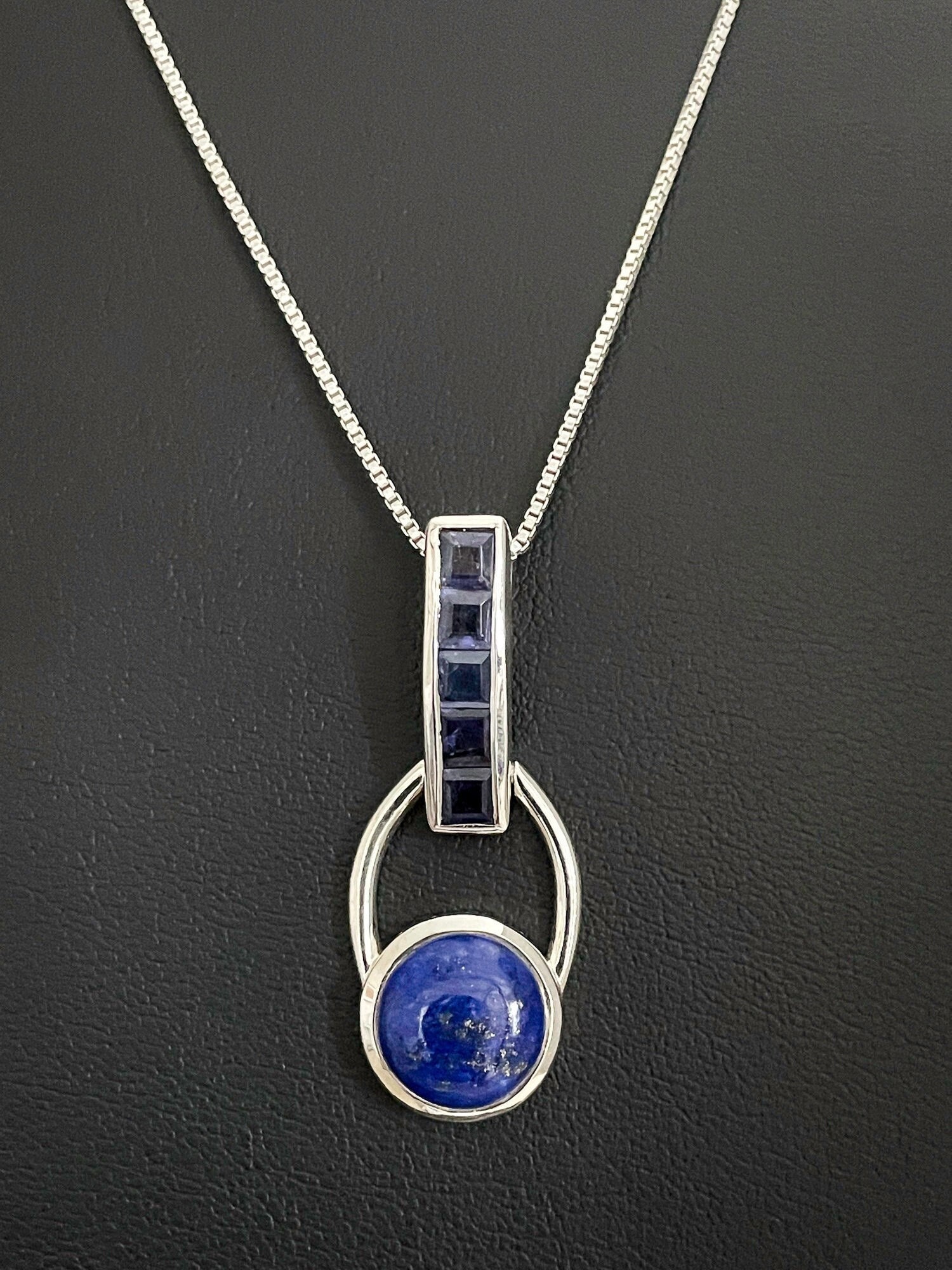 Echte Lapis Lazuli Halskette, Sterling Silber Tansanit Anhänger, Januar Birthstone Schmuck, Dezember Birthstone, Halskette von VonzJewel