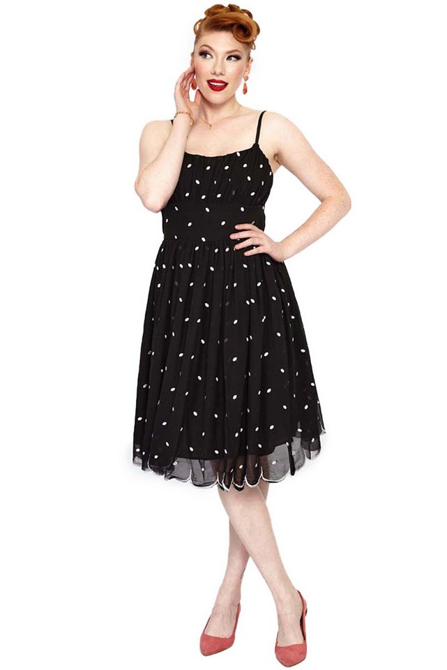 Voodoo Vixen A-Linien-Kleid Dotty 50's Polka Dot Flare Dress Vintage Chiffon Rockabilly Retro von Voodoo Vixen