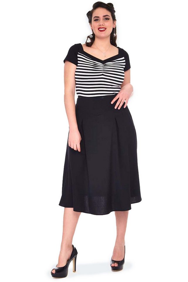 Voodoo Vixen A-Linien-Rock Retro Flare Schwarz Rockabilly Retro Vintage Swing von Voodoo Vixen