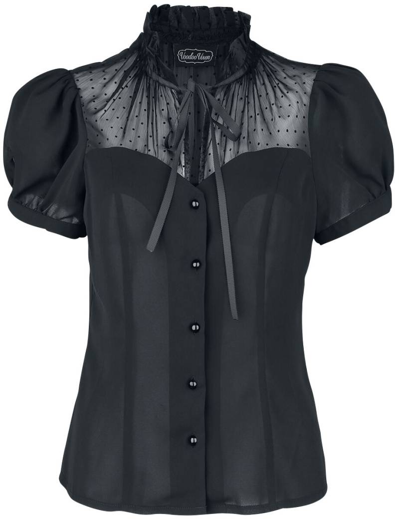 Voodoo Vixen Acid Doll Coalette Blouse Bluse schwarz in XXL von Voodoo Vixen