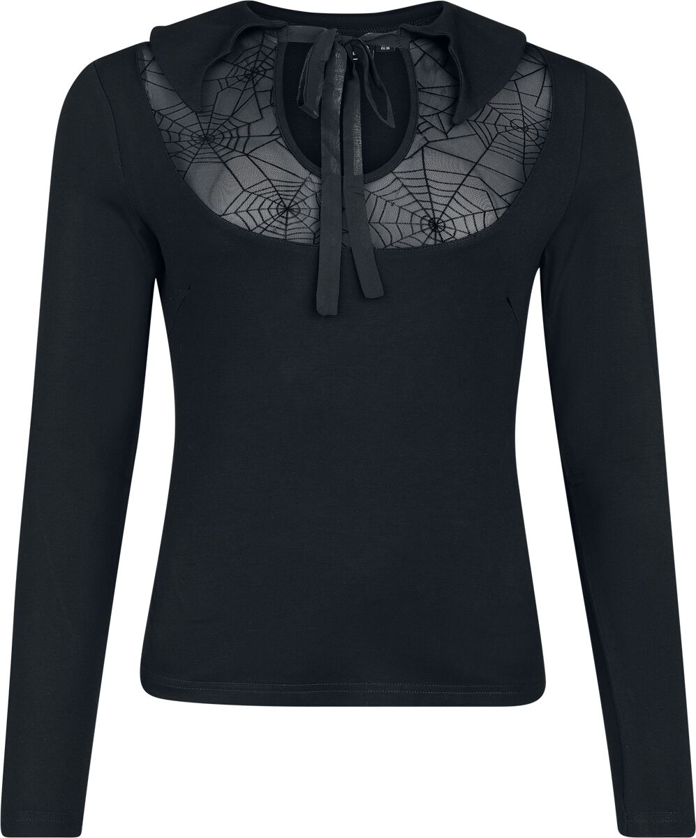 Voodoo Vixen Bat Collar Web Lace Top Langarmshirt schwarz in XXL Voodoo Vixen Bat Collar Web Lace Top Langarmshirt schwarz in XXL von Voodoo Vixen