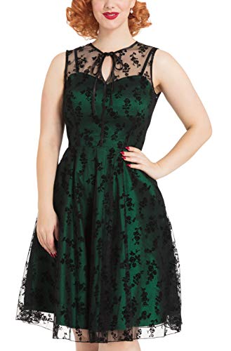 Voodoo Vixen Emerald Frauen Mittellanges Kleid grün L von Voodoo Vixen