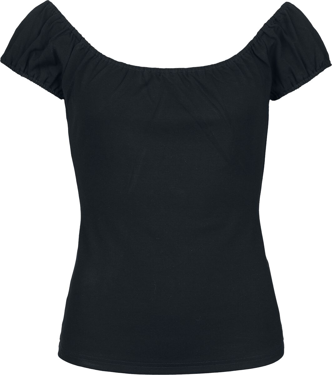Voodoo Vixen Gathered Neckline Knit Top T-Shirt schwarz in 4XL von Voodoo Vixen
