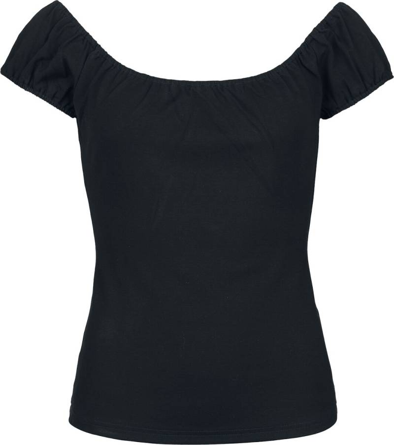 Voodoo Vixen Gathered Neckline Knit Top T-Shirt schwarz in S von Voodoo Vixen