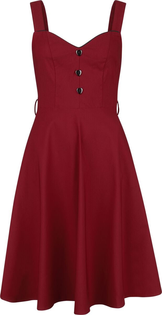 Voodoo Vixen Heart Nuckle Flare Dress Mittellanges Kleid rot in L von Voodoo Vixen