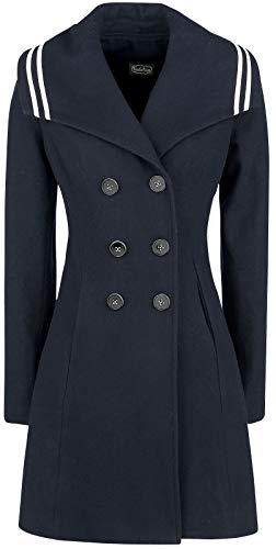 Voodoo Vixen Jennifer Nautical Jacket Girl-Mantel Navy L von Voodoo Vixen