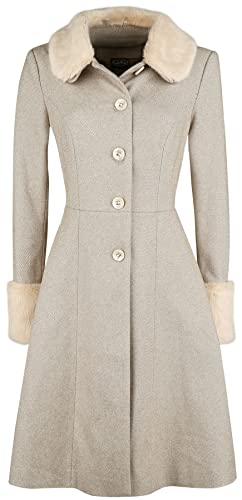 Voodoo Vixen Louisa May Sand Long Dress Coat Frauen Mantel beige 3XL von Voodoo Vixen