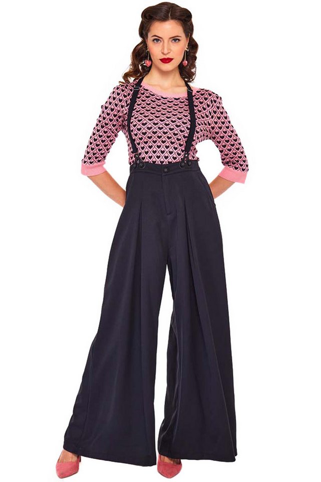Voodoo Vixen Marlene-Hose Shelley Schwarz Vintage Trousers 40er Jahre Stil von Voodoo Vixen