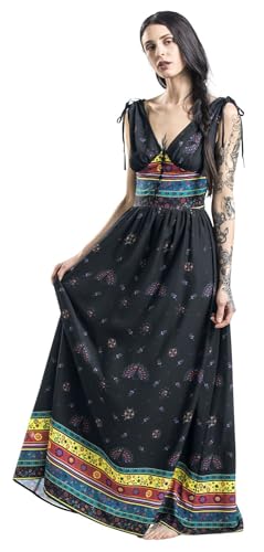 Voodoo Vixen Megan Fiesta Maxi Dress Frauen Langes Kleid schwarz L von Voodoo Vixen