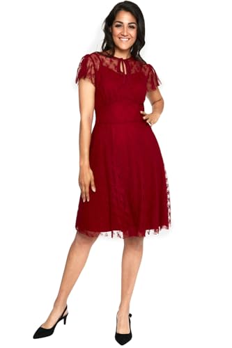 Voodoo Vixen Melody Lace Occasion Dress Frauen Mittellanges Kleid rot M von Voodoo Vixen