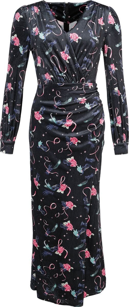 Voodoo Vixen - Rockabilly Kleid lang - Peacock Masquerade Maxi Velvet Dress - XS bis 4XL - für Damen - Größe 3XL - multicolor Voodoo Vixen - Rockabilly Kleid lang - Peacock Masquerade Maxi Velvet Dress - XS bis 4XL - für Damen - Größe 3XL - multicolor von Voodoo Vixen