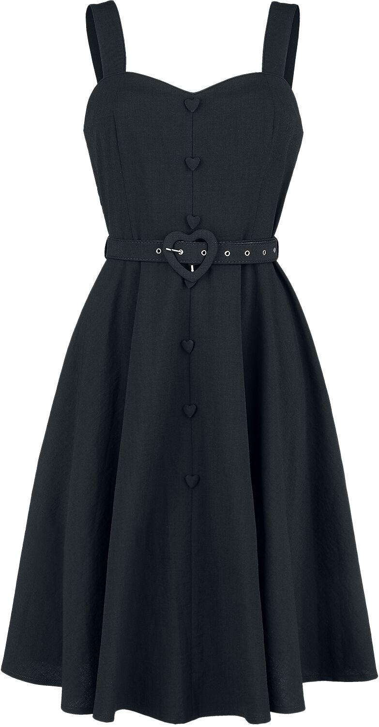 Voodoo Vixen - Rockabilly Kurzes Kleid - Frenchie Flare Halter Dress - S bis 4XL - für Damen - Größe M - schwarz von Voodoo Vixen