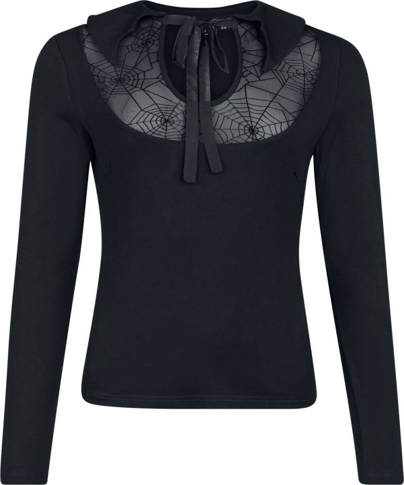 Voodoo Vixen - Rockabilly Langarmshirt - Bat Collar Web Lace Top - XS bis 4XL - für Damen - Größe 4XL - schwarz Voodoo Vixen - Rockabilly Langarmshirt - Bat Collar Web Lace Top - XS bis 4XL - für Damen - Größe 4XL - schwarz von Voodoo Vixen