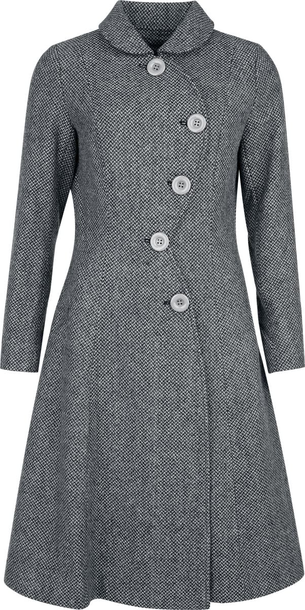 Voodoo Vixen - Rockabilly Mantel - Curved Button Down Coat - XS bis XXL - für Damen - Größe M - grau Voodoo Vixen - Rockabilly Mantel - Curved Button Down Coat - XS bis XXL - für Damen - Größe M - grau von Voodoo Vixen