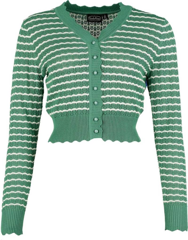 Voodoo Vixen Scallop Patterned Cardigan Cardigan grün weiß in M von Voodoo Vixen