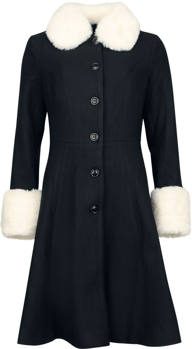 Voodoo Vixen White Fake Fur Trim Coat Mantel schwarz weiß in XXL Voodoo Vixen White Fake Fur Trim Coat Mantel schwarz weiß in XXL von Voodoo Vixen