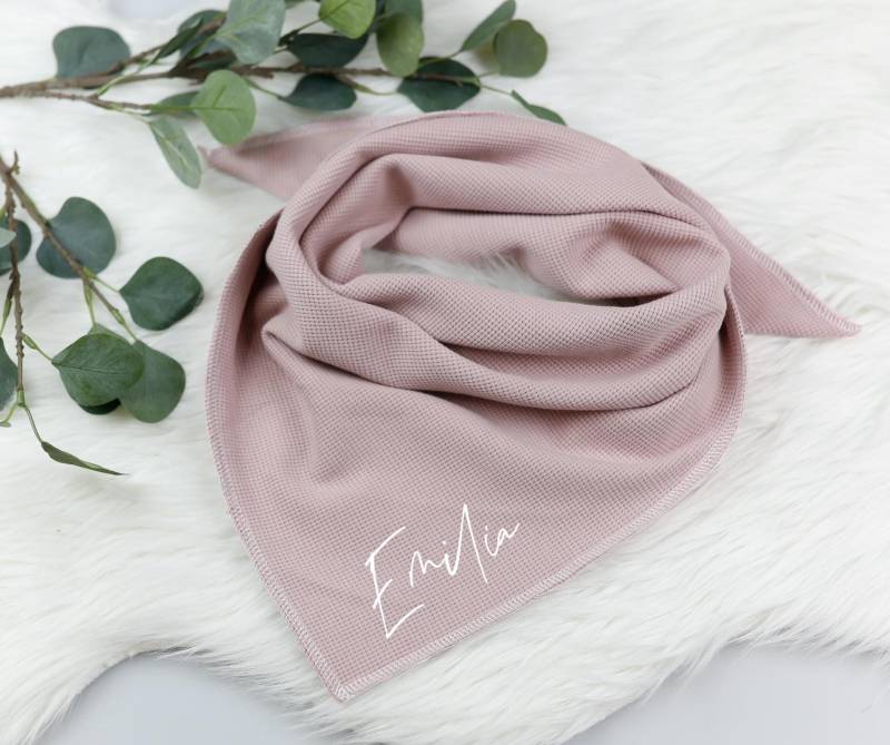 Voodulu® - Halstuch Rose Struktur Kind 3-12 Jahre Personalisiert Kuschelig Schal Dreieckstuch von Voodulu