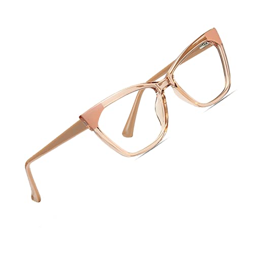 Voolga Blaulichtfilter Brille Damen Entspiegelt Klare Linse Fake Brille Retro PC Gaming Bluelight Filter Brille mit Federscharnier C4 von Voolga