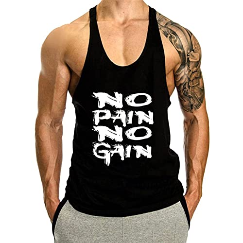 Voolga Tank Top Herren Ärmelloses Muskelshirt Athletic Tankshirt Bodybuilding Fitness Unterhemd Schwarz XL von Voolga