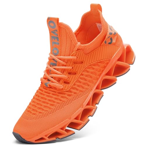 Vooncosir Damen Laufschuhe Bequeme Mode rutschfeste Klinge Turnschuhe Arbeit Tennis Walking Sport Sportschuhe, 6 - Orange, 9 US von Vooncosir