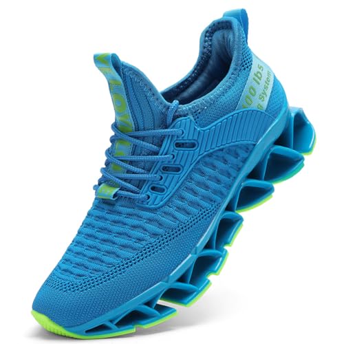 Vooncosir Damen Laufschuhe Bequeme Mode rutschfeste Klinge Turnschuhe Arbeit Tennis Walking Sport Sportschuhe, 7-Blau, 10 US von Vooncosir