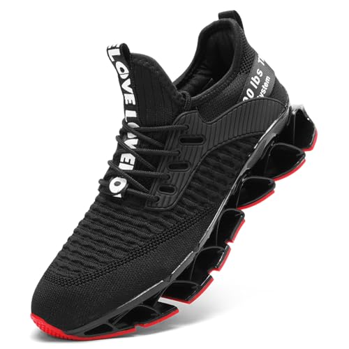 Vooncosir Damen Laufschuhe Bequeme Mode rutschfeste Klinge Turnschuhe Arbeit Tennis Walking Sport Sportschuhe, Schwarz/Rot, 10 US von Vooncosir