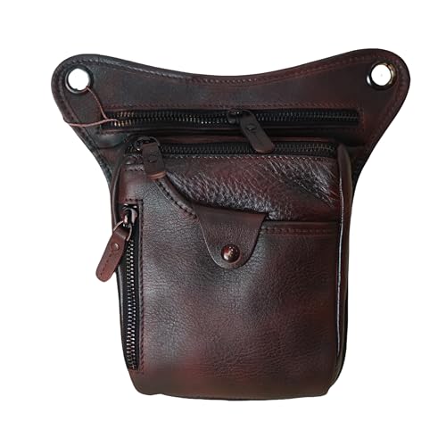 Vintage Leder Drop Leg Bag Multifunktionale Hüfttasche Crossbody Umhängetasche für Herren, 211-5RD, 6.3Inches X 2.7 Inches X 10.2 Inches, Gürteltasche aus Leder im Vintage-Stil von Vooo4cc