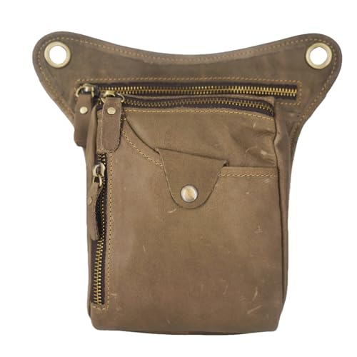 Vintage Leder Drop Leg Bag Multifunktionale Hüfttasche Crossbody Umhängetasche für Herren, Green5, 6.3Inches X 2.7 Inches X 10.2 Inches, Gürteltasche aus Leder im Vintage-Stil von Vooo4cc