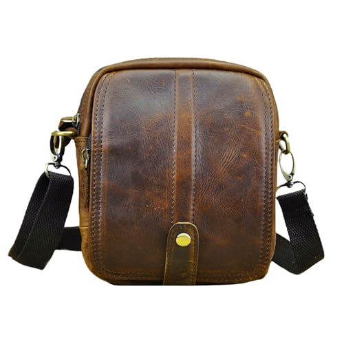 Vintage Leder Hüfttasche Kleine Messenger Umhängetasche Braun 20.0x16.0x6.0 cm Vintage Leder Hüfttasche Kleine Messenger Umhängetasche Braun 20.0x16.0x6.0 cm von Vooo4cc