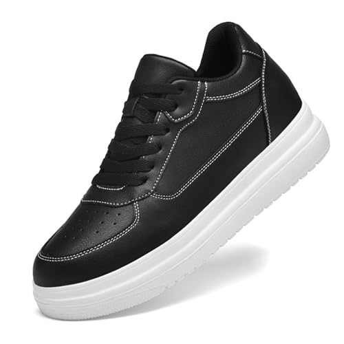 Elevate Shoes Herren 4/6/8/10cm, Schuhe Die Größer Machen Herren Comfortable Atmungsaktiv rutschfest Unsichtbarkeit (Black 8Cm,44) von Vopetroy