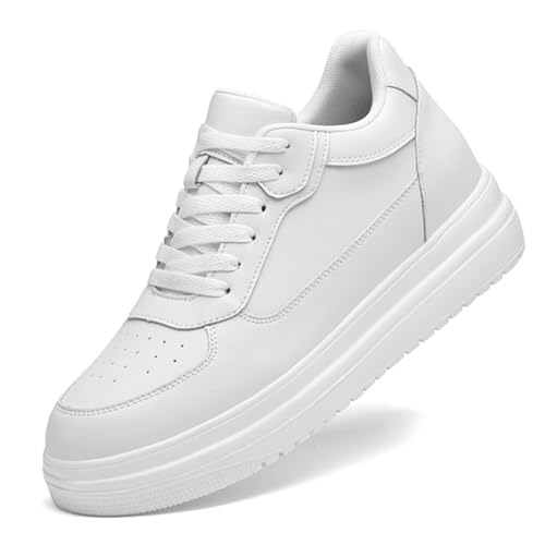 Elevate Shoes Herren 4/6/8/10cm, Schuhe Die Größer Machen Herren Comfortable Atmungsaktiv rutschfest Unsichtbarkeit (White 8Cm,42) von Vopetroy
