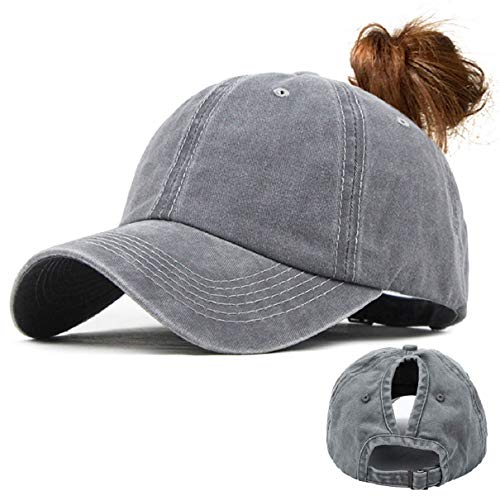 Voqeen Damen Basecap Baseball Cap Kappen Baseball Mützen Baumwolle Baseballmütze Sport Cap Snapback Cap Mädchen Mütze Hip Hop Cap Verstellbar UV Schutz Sonnenhut für Draußen Basecap(Grau) von Voqeen